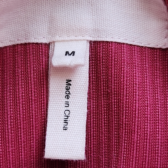 AVEC LES FILLES Women's Shacket Medium Red Corduroy Lagenlook Tunic Top - Picture 4 of 11